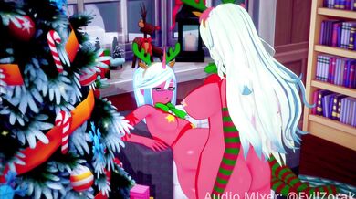 Happy Holidays, Getting Fucked and Sucking Dick in Your Tiny Outfit with Thigh-High Socks!