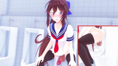 Public Bathroom Perv's Wet Dream: Hikari's Futanari Pee Break