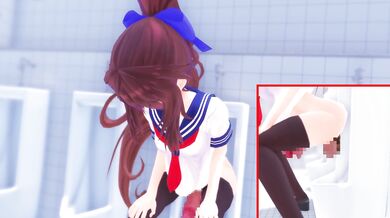 Public Bathroom Perv's Wet Dream: Hikari's Futanari Pee Break