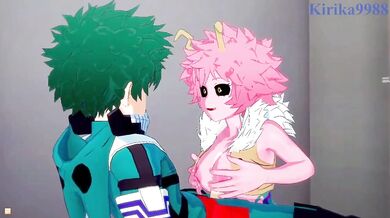 Izuku Midoriya's massive cock penetrates tight teen pussy of Mina Ashido