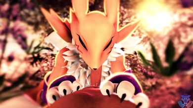 Deepthroating the Digital Demon Renamon with Pleasure: A Rookie Animator's Wet Dream