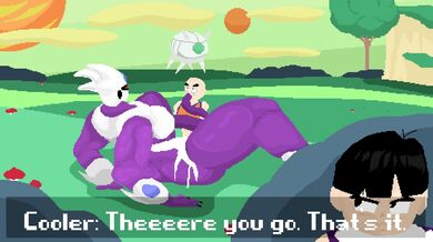 [4K] Female Cooler's Tight Grab on Male Krillin