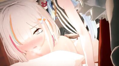 Sweet Lesbian Love: Shishiro Botan and Yukihana Lamy in 'Hololive' Kink