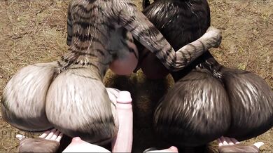 Kitty Moms Get Fucked by Massive Rods While Their Futanari Daughters Watch: Cat Girl Orgy Part 1