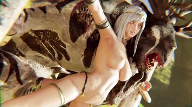 Tied-up Temptress and the Savage Beast [Gifdoozer]