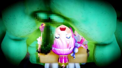 Luna the Malay Bukdaesa getting her throat rammed by Orc cocks