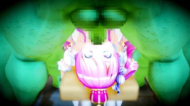 Luna the Malay Bukdaesa getting her throat rammed by Orc cocks