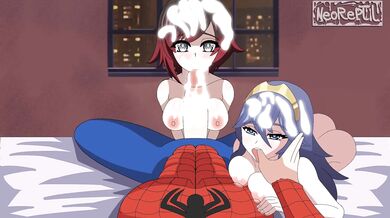 Spider-man Fucks Ruby Rose and Lucina in a Threesome