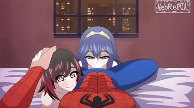 Spider-man Fucks Ruby Rose and Lucina in a Threesome