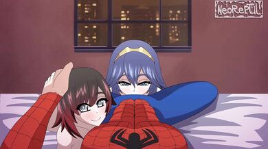 Spider-man Fucks Ruby Rose and Lucina in a Threesome
