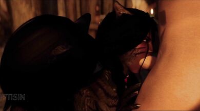 Sibling Slayers with Enormous Tail Penetrate Sexy Feline Miko