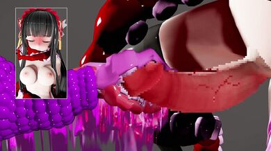 Jack's erotic encounter with a tentacled creature in the world of MMD.