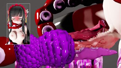 Jack's erotic encounter with a tentacled creature in the world of MMD.