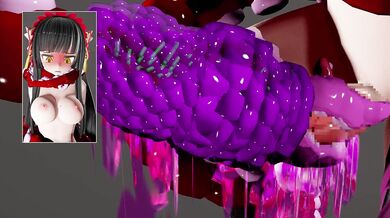 Jack's erotic encounter with a tentacled creature in the world of MMD.