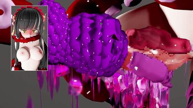 Jack's erotic encounter with a tentacled creature in the world of MMD.