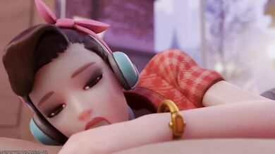 Deepthroat D.Va's Super Hot Suction Tube - Lewd Animated Fantasy