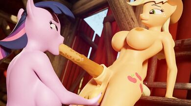 Twilight and Applejack go down on each other in 'Sweet Taste of Magic'