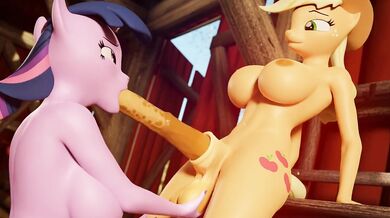 Twilight and Applejack go down on each other in 'Sweet Taste of Magic'