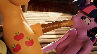 Twilight and Applejack go down on each other in 'Sweet Taste of Magic'