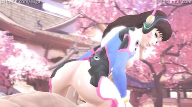 D.Va's Cowgirl-style Revenge Fuck - Extra Gore