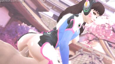 D.Va's Cowgirl-style Revenge Fuck - Extra Gore