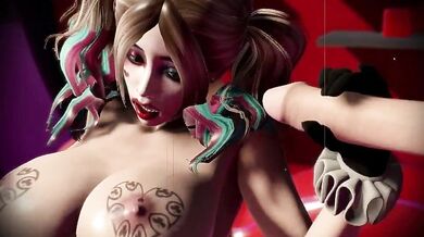 Futa Harley Quinn Gets Double Teamed by Two Real Futas at the Joker Club