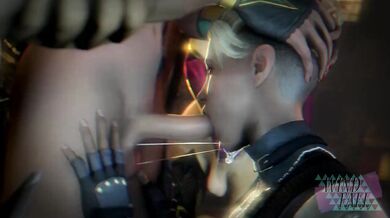 Cassie's throat gets ravaged by dominant futa ninja's