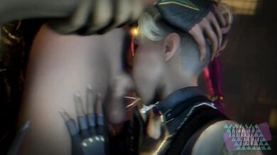 Cassie's throat gets ravaged by dominant futa ninja's