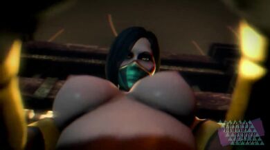 Cassie's throat gets ravaged by dominant futa ninja's