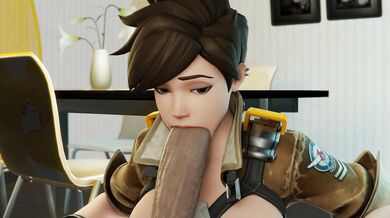 - Big Titty Tracer Sucks Cock Hard in Hentai Porn Video