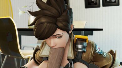 - Big Titty Tracer Sucks Cock Hard in Hentai Porn Video
