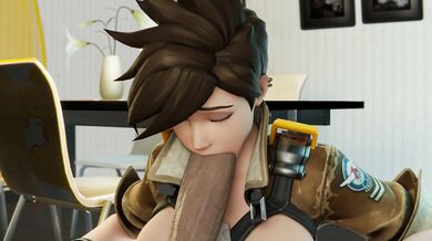 - Big Titty Tracer Sucks Cock Hard in Hentai Porn Video