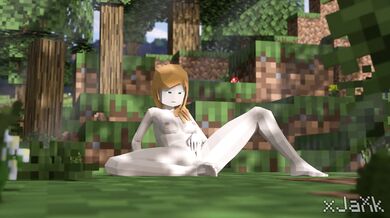 Jolting orgasms from Minecraft Alex's fingertips.