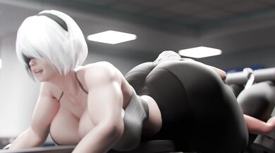 Big Bad Bullies at the Gym Get Dominated by the Little Blonde Bombshell, Babe in Barely-There Outfit