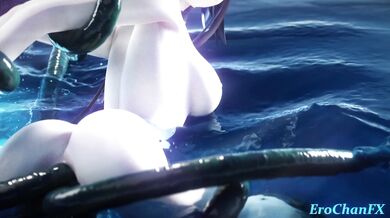 Clorinde's Six-Tentacle Anal & Vaginal Invasion