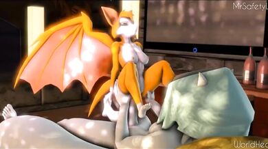 Dust and Fidget's Anal Adventure with Mr. Safety Lion