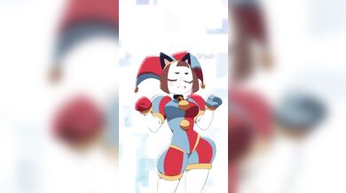 Mewsic and Mayhem: Pomni's Tail-Tapping Tantrum with a Side of Extra Kitty Love