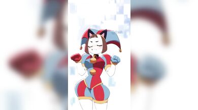 Mewsic and Mayhem: Pomni's Tail-Tapping Tantrum with a Side of Extra Kitty Love