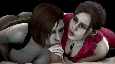Claire and Jill Tongue Fucking