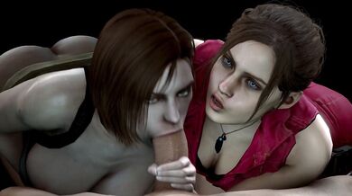 Claire and Jill Tongue Fucking