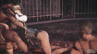 Kinky Kanine Copulating with Cassie Cage in Ruff Doggy Style