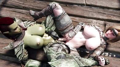 Orc and Nord Girls' Hot Lesbian Warrior Sex in Part 2