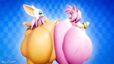 Sonic's Rouge and Amy Get Their Asses Clapped Together