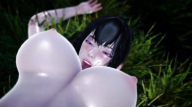 Wicked Sorceress Plowed by a Monstrous Bull in the Forest