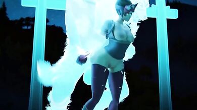 Busty Kiriko Takes on the Beast with Rekin3D