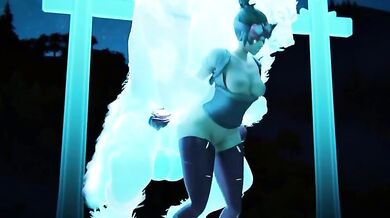 Busty Kiriko Takes on the Beast with Rekin3D
