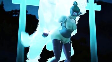 Busty Kiriko Takes on the Beast with Rekin3D