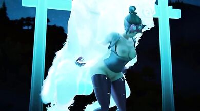 Busty Kiriko Takes on the Beast with Rekin3D