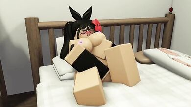 Fucking a Roblox babe while she plays with herself