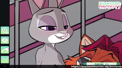 Horny Hares on Patrol: Judy and Gideon's Beach Banging Bonanza